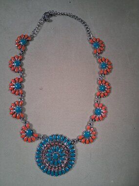 Amrita Singh Turquoise and Coral Statement Necklace